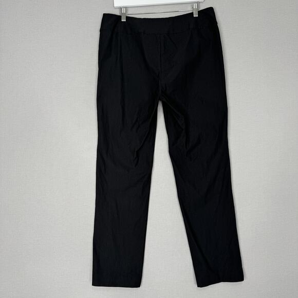 NIC+ZOE Pants Womens 14 Black Pull On Straight Slimming Trouser Office Travel - Picture 3 of 10